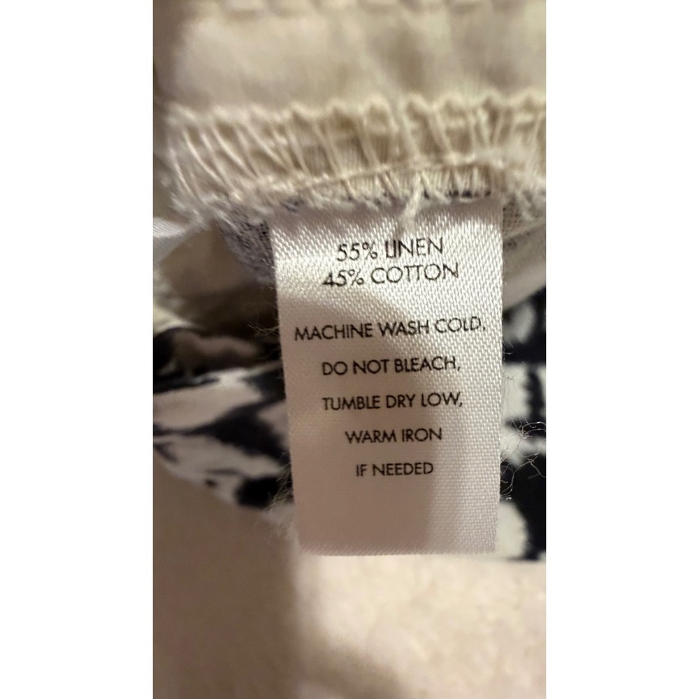 LOFT Womens Black White Ikat Abstract Print Linen Cotton Shorts Size 10 - Picture 5 of 9